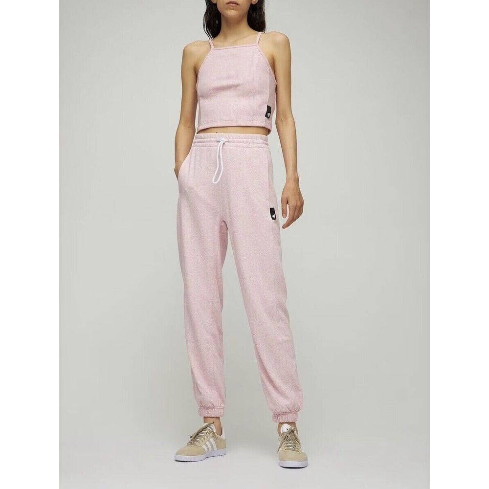 Adidas Women Cuffed Pants Pink Relaxed Fit